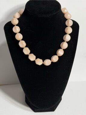 Vintage Pale Pink Choker Necklace Western Germany Lucite Beads Retro Feminine